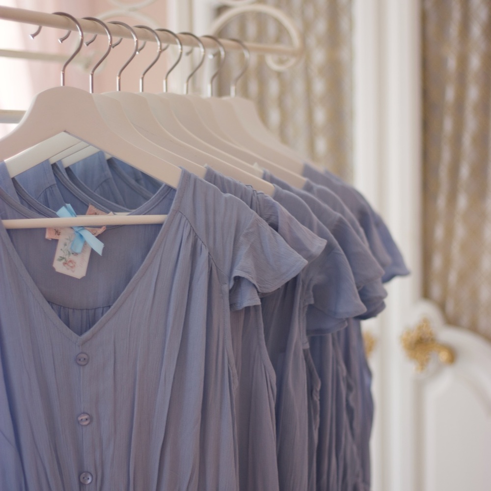 Light Blue High-Low Button-Front Dress - Picture 12 of 14